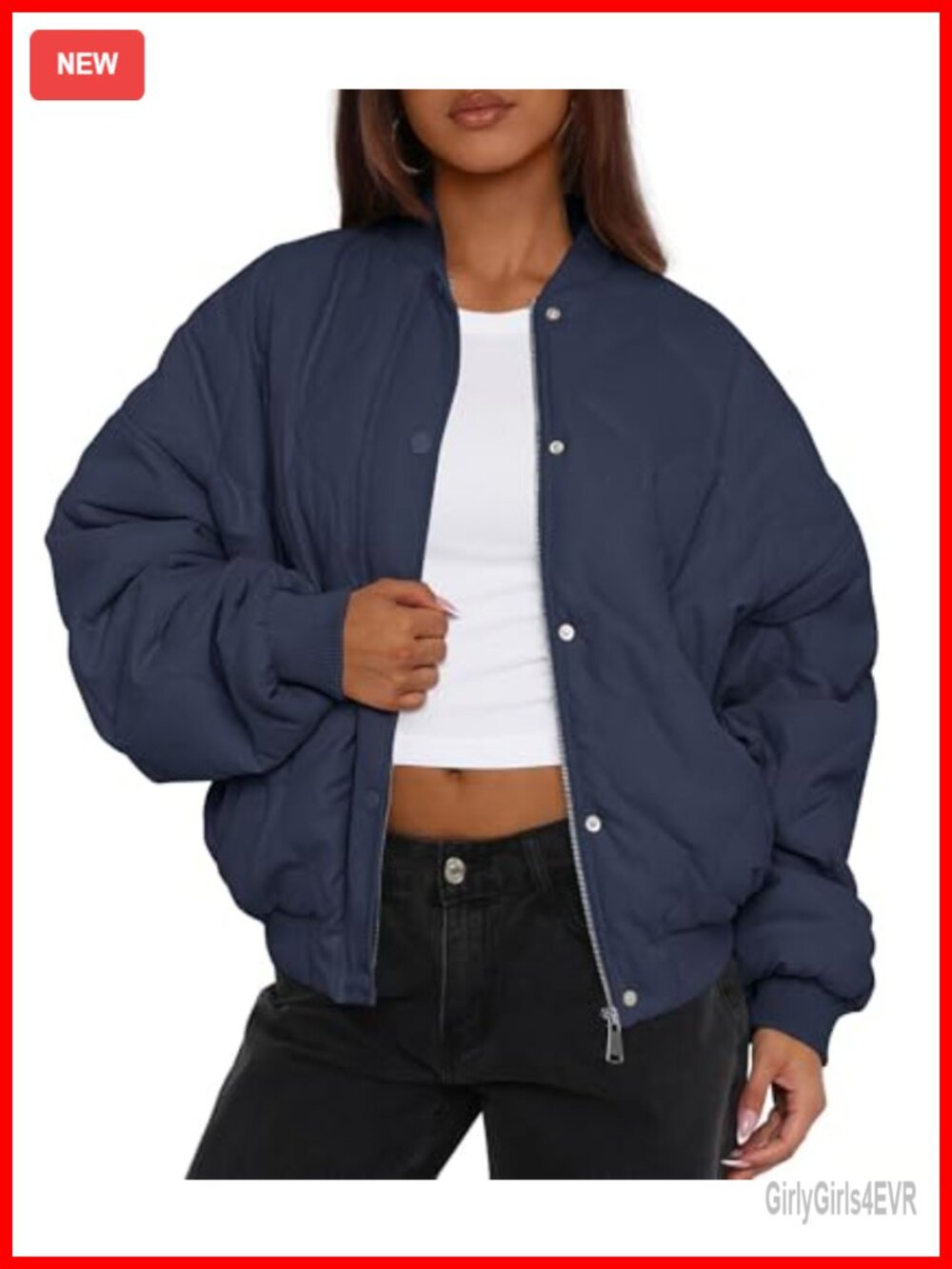 Quilted Bomber Jacket Cropped Zip Up Lightweight Winter Coat